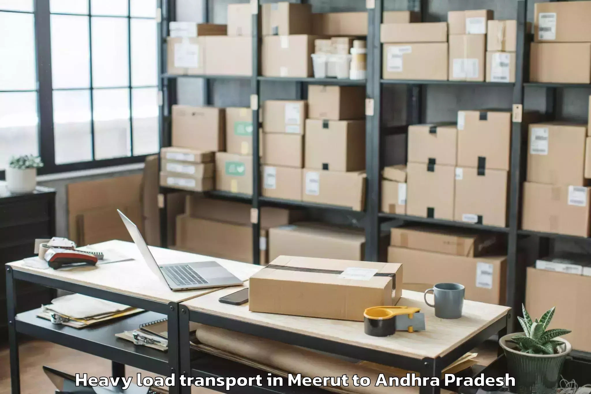 Book Meerut to Bapulapadu Heavy Load Transport Online